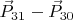 $\vec{P}_{3 1}-\vec{P}_{3 0}$