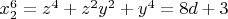$x_2^6=z^4+z^2y^2+y^4=8d+3$