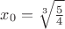 $x_0=\sqrt[3]{\frac{5}{4}}$