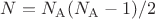$N = N_\mathrm{A} (N_\mathrm{A} - 1)/2$