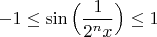 $ -1\le \sin\Big(\dfrac{1}{2^nx}\Big)\le 1$