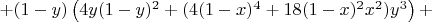 $+(1-y)\left(4y(1-y)^2+(4(1-x)^4+18(1-x)^2x^2)y^3\right)+$