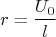 \[
r = \frac{{U_0 }}
{l}
\]
