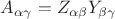 $A_{\alpha \gamma}=Z_{\alpha \beta}Y_{\beta\gamma}$