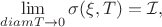 $$
\lim_{diam T\to 0}\sigma(\xi,T)=\cal{I},
$$