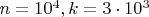 $n=10^4,k=3\cdot 10^3$
