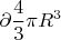 $$\partial \frac 43\pi R^3$$