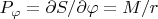 $P_\varphi=\partial S/\partial \varphi=M/r$