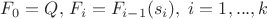 $F_0=Q,\, F_i=F_{i-1}(s_i),\;i=1,...,k$