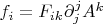$f_i=F_{ik}\partial_j^jA^k$