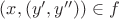 $(x, (y', y'')) \in f$