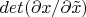 $det(\partial x/\partial \tilde x)$