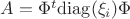 $A = \Phi^t {\rm{diag}}(\xi_i) \Phi$