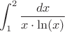 $$\int_{1}^{2} \frac {dx} {x\cdot\ln(x)}$$