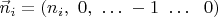 $\vec n_i=(n_i,\ 0,\ \ldots\ -1\ \ldots\ \ 0)$