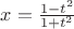 $x=\frac{1-t^2}{1+t^2}$