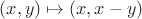 $(x,y)\mapsto(x,x-y)$