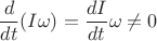 $$\frac{d}{dt}(I\omega)=\frac{d I}{dt}\omega\ne0$$