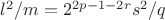 $l^2/m = 2^{2p-1-2r} s^2/q$