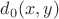 $d_0(x, y)$