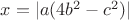 $x=|a(4b^2-c^2)|$