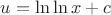 $u=\ln\ln x+c$