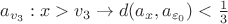 $a_{v_3} : x>v_3 \to d(a_{x},a_{\varepsilon_0}) < \frac{1}{3}$