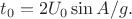 $t_0=2U_0\sin A/g.$