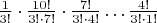 $\frac{1}{3!}\cdot \frac {10!}{3!\cdot 7!}\cdot \frac {7!}{3!\cdot 4!} \dots  \frac {4!}{3!\cdot 1!} $
