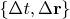 $\left\{ \Delta t, \Delta\mathbf{r} \right\}$