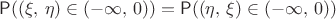 $\mathsf P((\xi,\,\eta)\in (-\infty,\,0))=\mathsf P((\eta,\,\xi)\in (-\infty,\,0))$