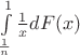 $\int\limits_{\frac{1}{n}}^{1} \frac{1}{x} dF(x)$
