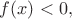 $f(x)<0,$