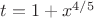 $t=1+x^{4/5}$