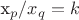 x_p/x_q=k x_p/x_q=k
