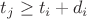 $t_j \ge t_i+d_i$