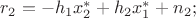 ${r_2} =  - {h_1}x_2^* + {h_2}x_1^* + {n_2};$
