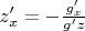 $z'_x=-\frac{g'_x}{g'z}$
