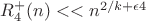 $R^{+}_4(n) << n^{2/k+\epsilon4}$