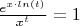 $\frac{e^{x\cdot ln(t)}}{x^t}=1$