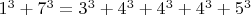 $1^3+7^3=3^3+4^3+4^3+4^3+5^3$