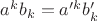 $a^kb_k=a'^kb'_k$ $a^kb_k=a'^kb'_k$