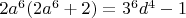 $2 a^6 (2a^6 +2) = 3^6 d^4 -1$