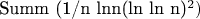 Summ (1/n lnn(ln ln n)^2)