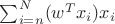 $ \sum_{i=n}^N (w^T x_i)x_i $