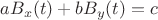 $a B_x(t) + b B_y(t) = c$