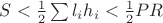 $S<\frac12 \sum l_ih_i <\frac{1}{2} PR$