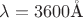 $\lambda=3600 \mathring{\text{A}}$ $\lambda=3600 \mathring{\text{A}}$