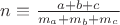 $n\equiv\frac{a+b+c}{m_{a}+m_{b}+m_{c}}$