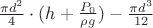 $\frac {\pi d^2} {4}\cdot (h + \frac {P_0} {\rho g}) - \frac {\pi d^3} {12} $ $\frac {\pi d^2} {4}\cdot (h + \frac {P_0} {\rho g}) - \frac {\pi d^3} {12} $
